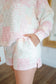Kathleen Patchwork Quilted Mock Neck Short Set - Pink