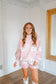 Mckinley Quilted Floral Patchwork Sweatshirt & Shorts Set - Pink