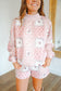 Mckinley Quilted Floral Patchwork Sweatshirt & Shorts Set - Pink