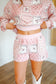 Mckinley Quilted Floral Patchwork Sweatshirt & Shorts Set - Pink