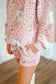 Mckinley Quilted Floral Patchwork Sweatshirt & Shorts Set - Pink