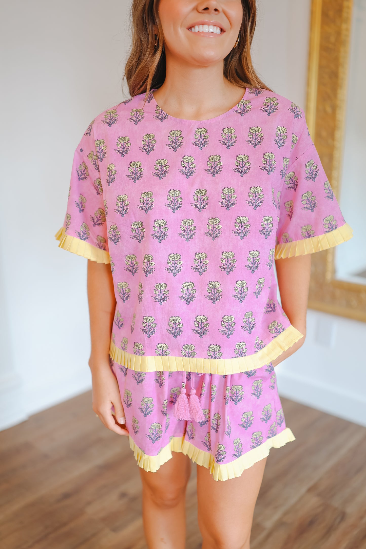 April Pink Petal Short Set - Pink