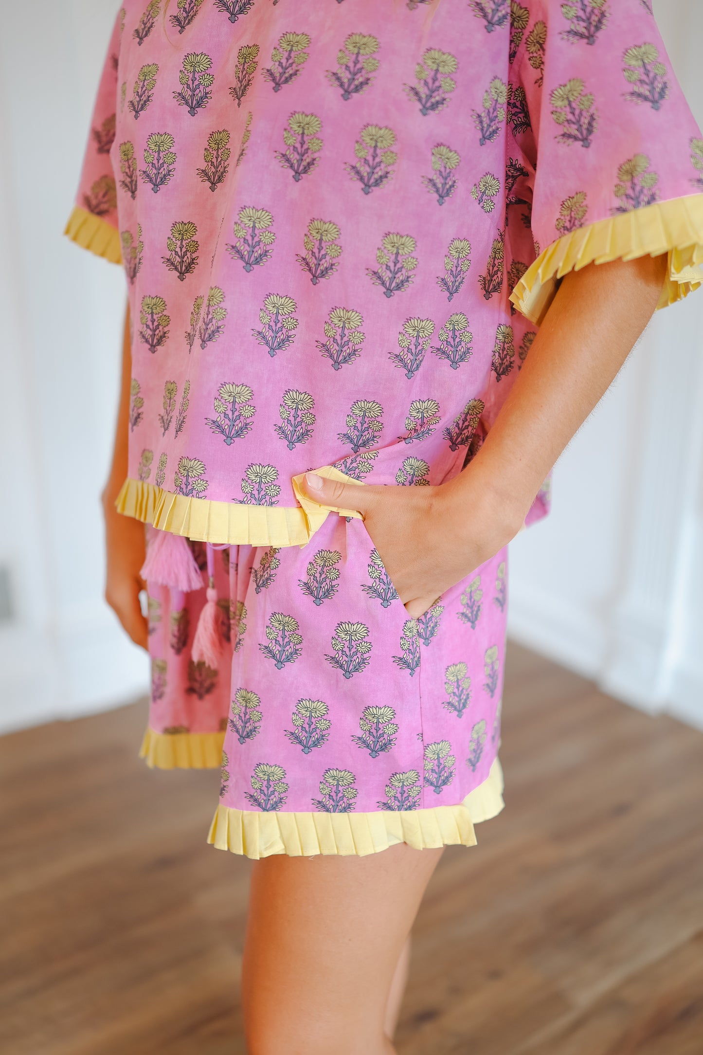 April Pink Petal Short Set - Pink