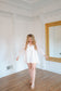 Lane Ruffled Bubble Sleeve Romper - Ivory