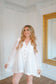 Lane Ruffled Bubble Sleeve Romper - Ivory