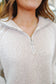 Madeline Collared Ribbed Zip-Up Sweater - Taupe