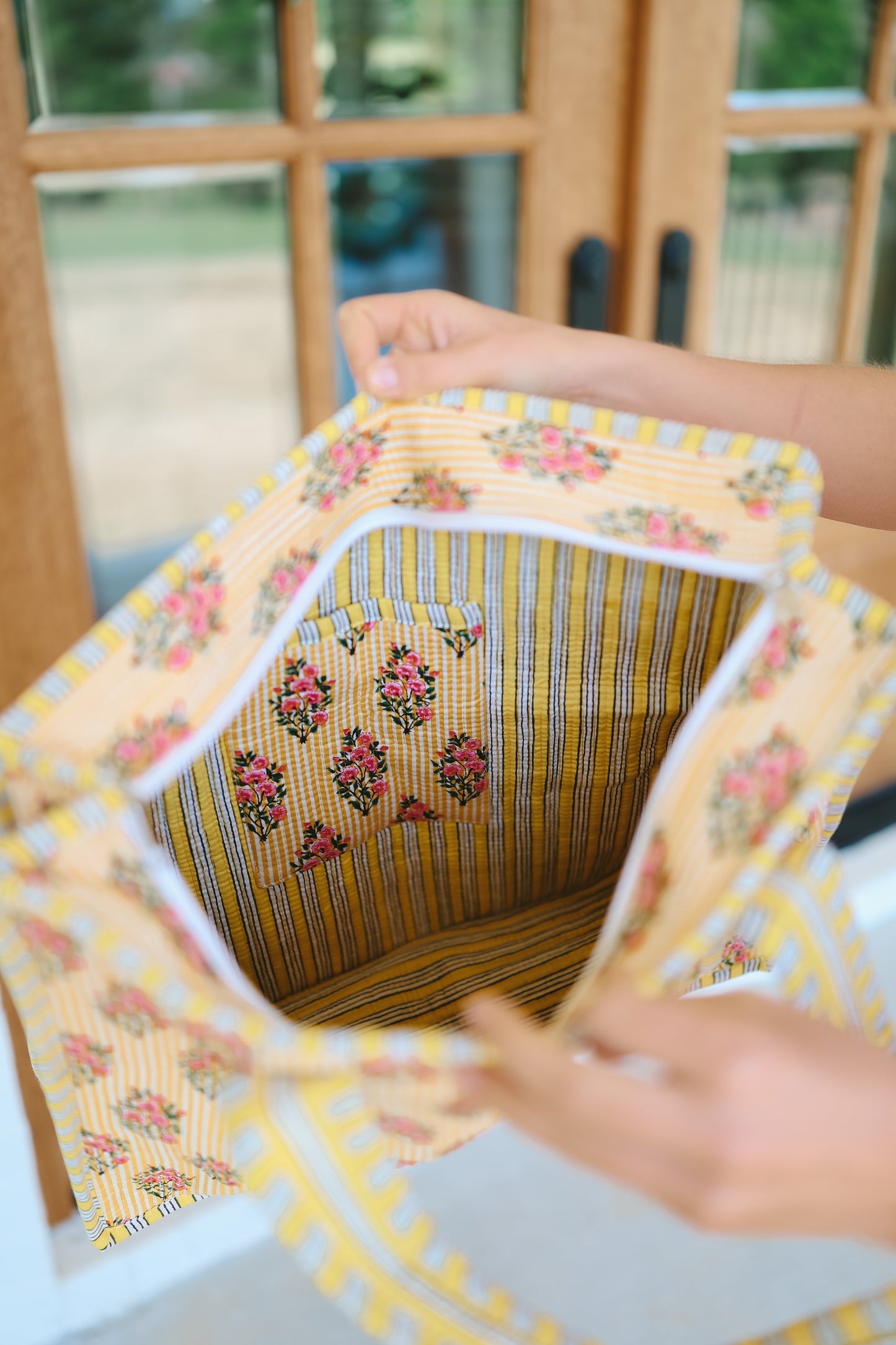 Wrenlee Floral Tote Bag - Yellow