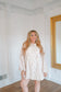 Eve Vintage Floral Bow Shirt Dress - Oatmeal