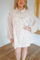 Eve Vintage Floral Bow Shirt Dress - Oatmeal