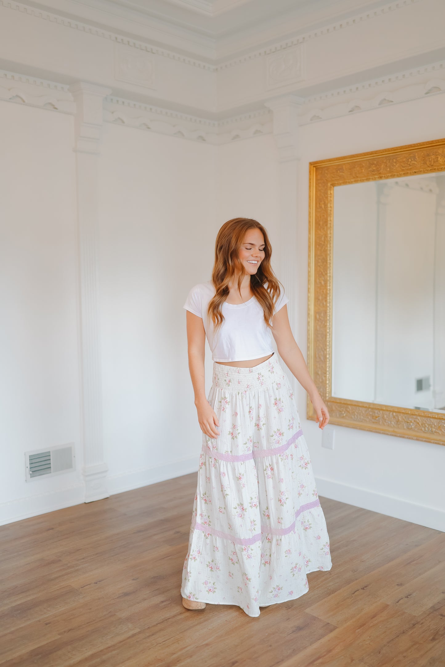 Ruth Rose Printed Gauze Pants - Blush
