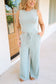 Tia Mineral Washed Tank & Pants Set - Sage Green