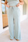 Tia Mineral Washed Tank & Pants Set - Sage Green