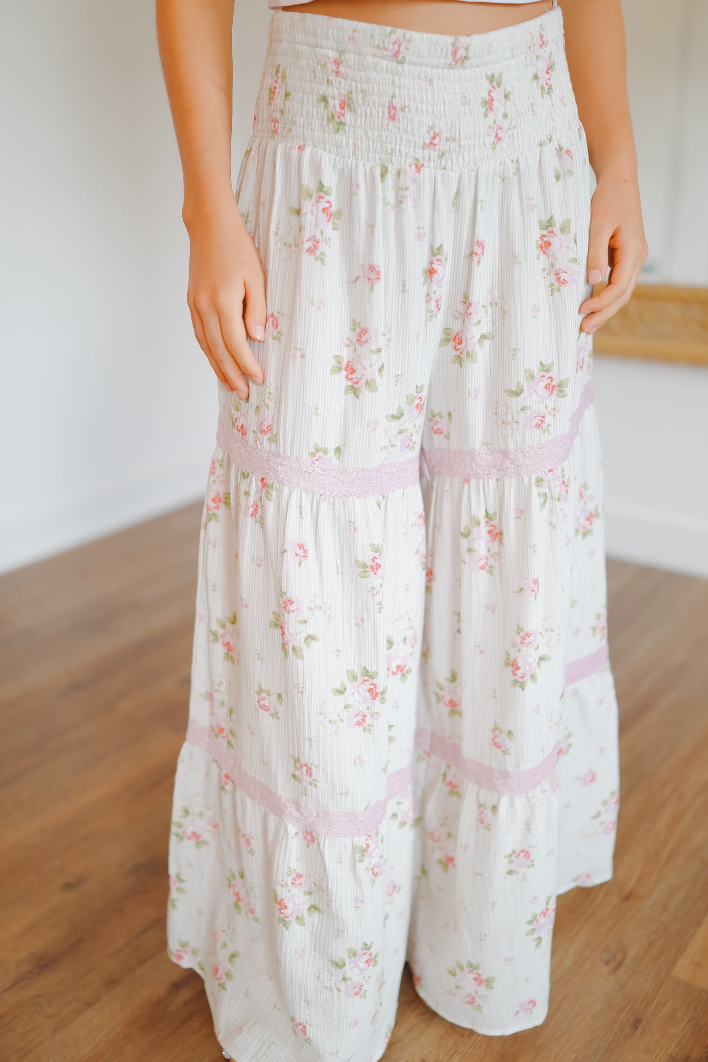 Ruth Rose Printed Gauze Pants - Blush