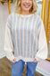 Beckie Striped Dolman Sweater - Blue/Beige