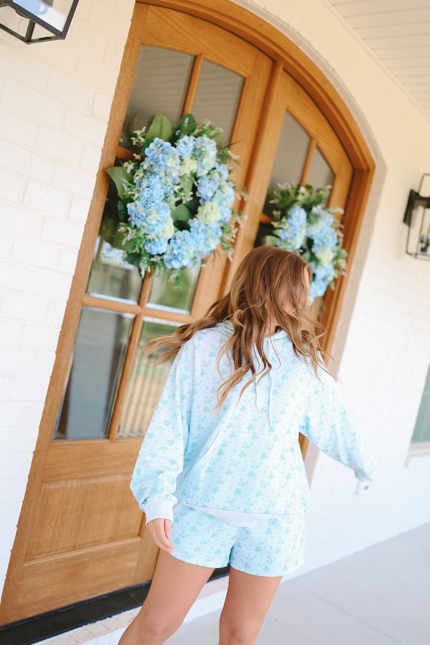 Kris Ditsy Floral Short Set - Blue