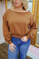 Alina Off-Shoulder Cropped Top - Chocolate