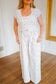 Ashley Stripe Floral Denim Jumpsuit - Off White
