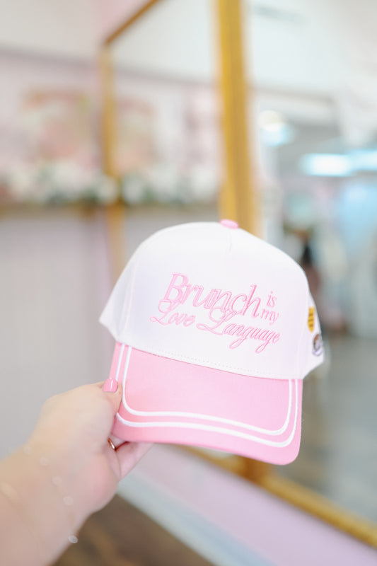 Brunch Is My Love Language Trucker Hat - Pink