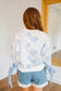 Aviana Vintage Floral Lace Patchwork Pullover - Blue