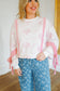 Aviana Vintage Floral Lace Patchwork Pullover - Pink