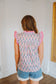 Celeste Striped Floral Print Ruffle Sleeve Top - Pink