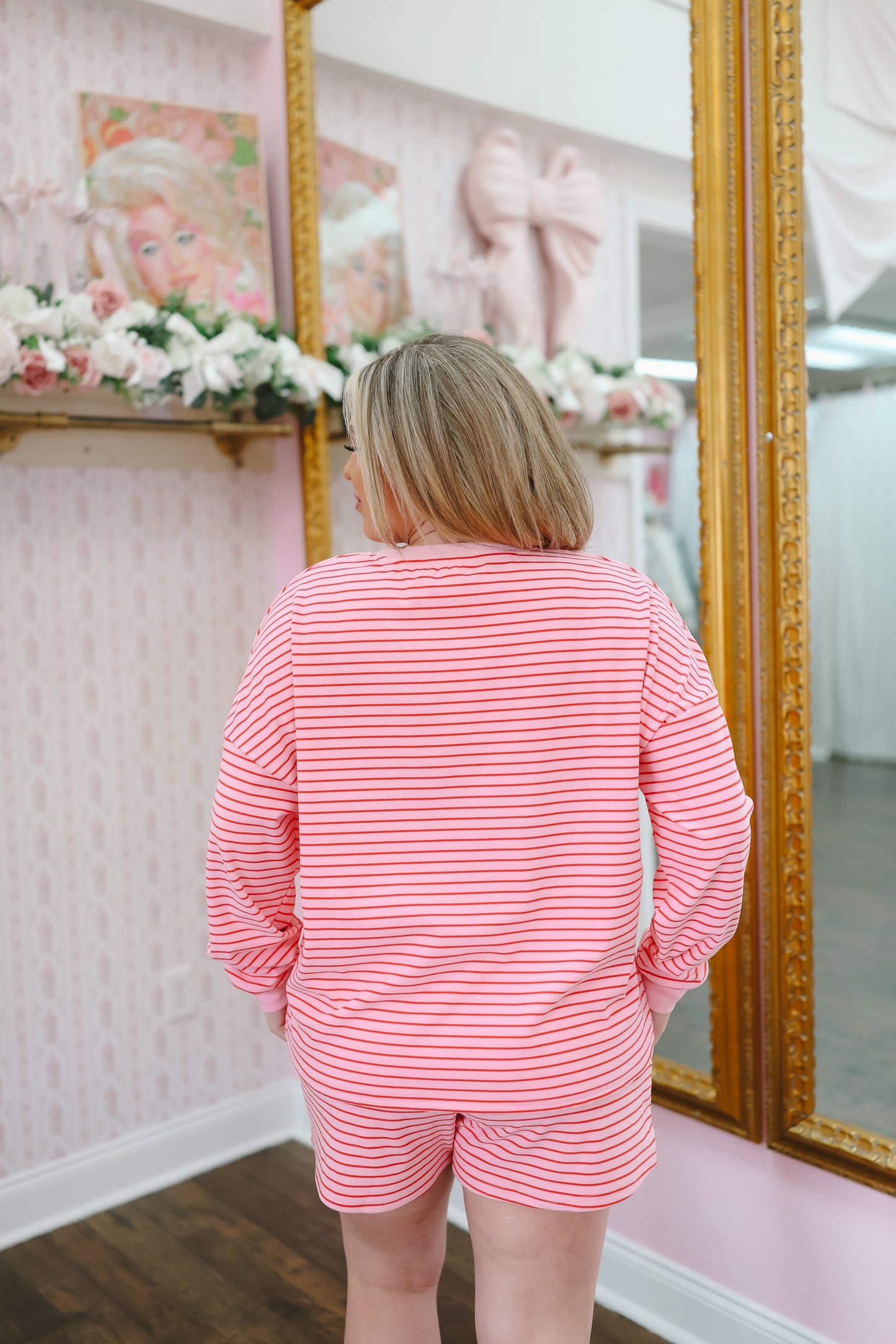 Linda Striped Set - Pink/Red