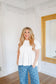 Kristen Bubble Sleeve Pleated Top - Off White
