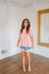 Kristen Bubble Sleeve Pleated Top - Dusty Blush