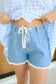 Daisy Trim Denim Shorts - Medium Wash