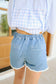 Daisy Trim Denim Shorts - Medium Wash