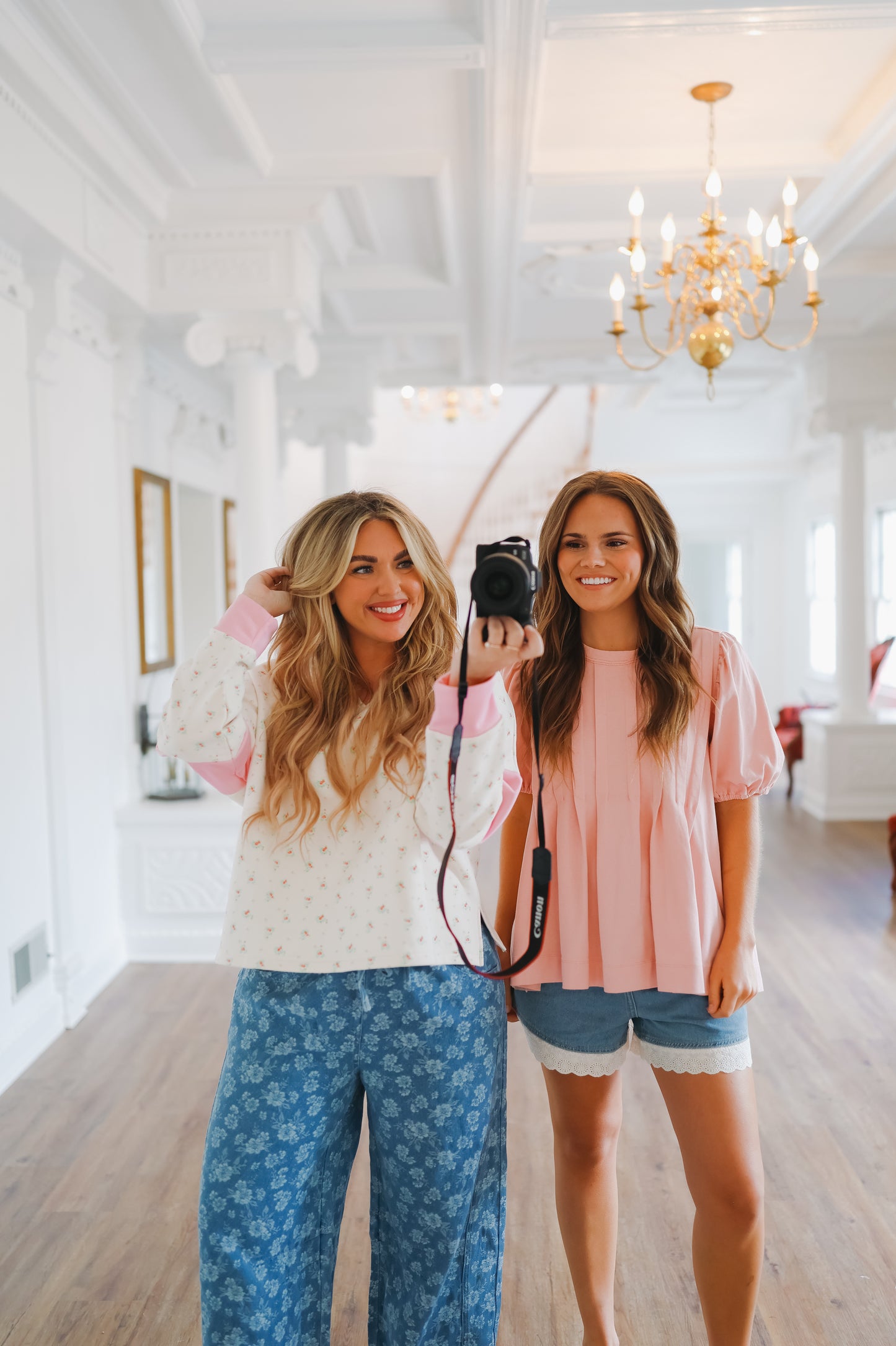 Kimmie Floral Collared Top - Pink