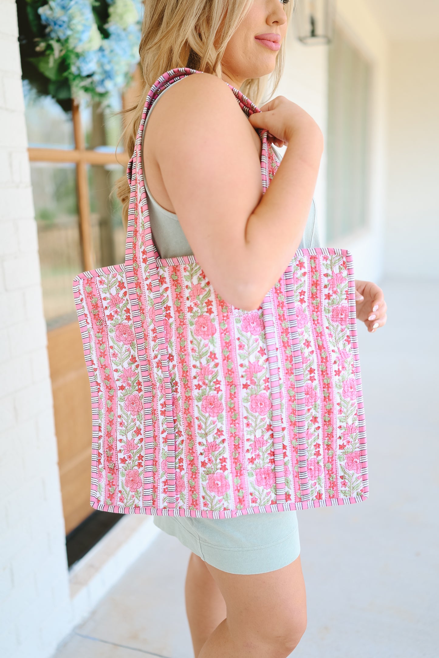 Ophelia Floral Tote Bag - Pink