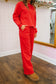 Raegan Raglan Pullover & Pants Set - Red