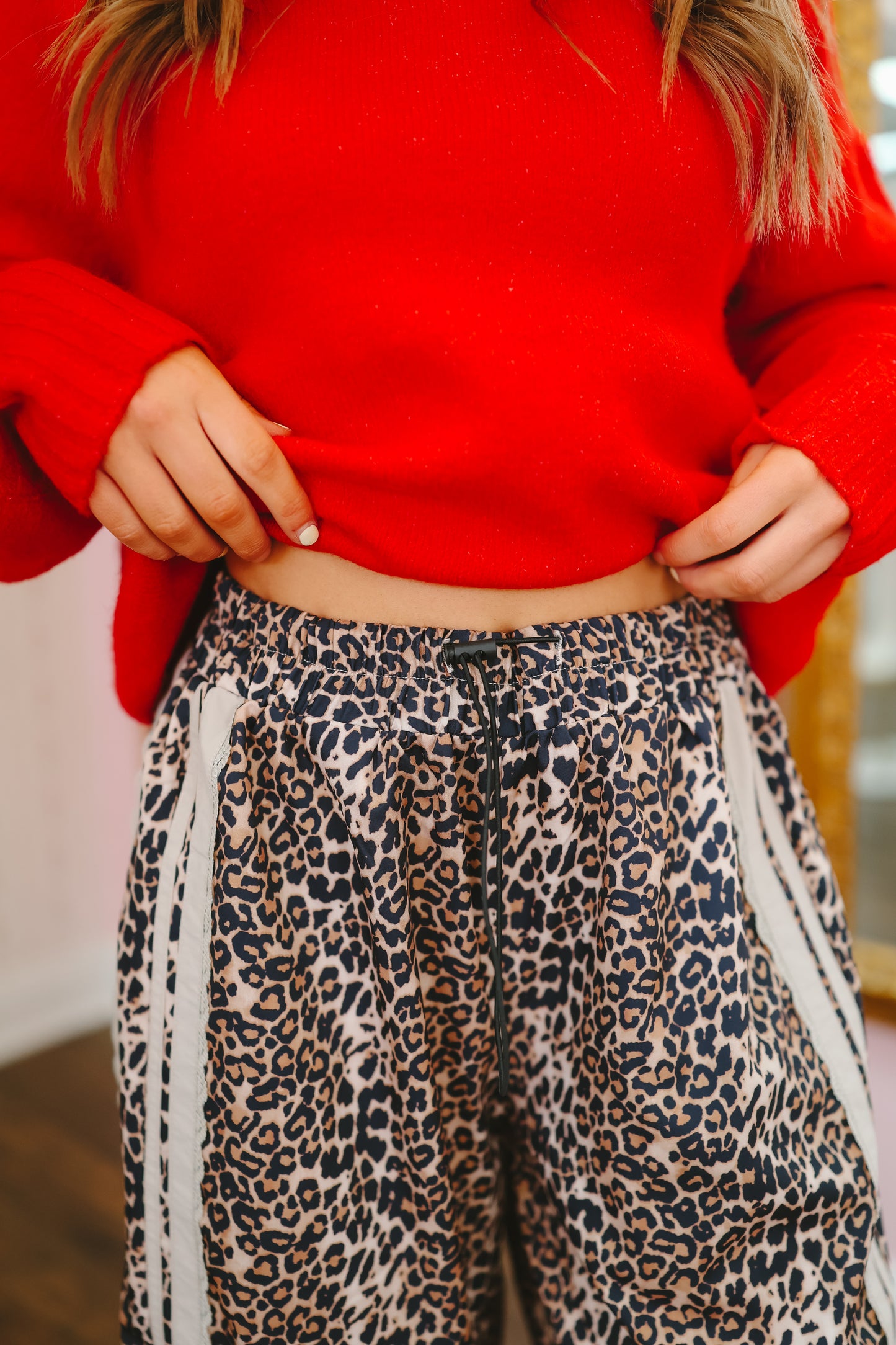 Korie Lace Trim Lounge Pants - Leopard