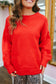 Marcie Ribbed Hem Oversized Sweater - Red