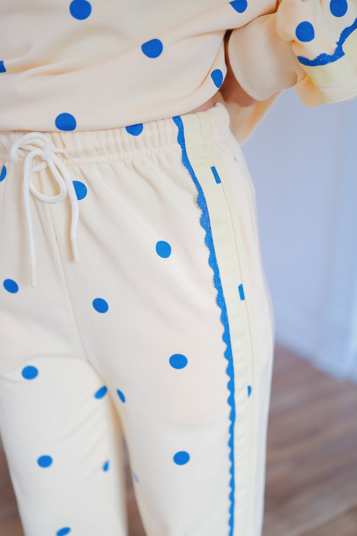 Willa Polka Dot Pant Set - Yellow/Blue