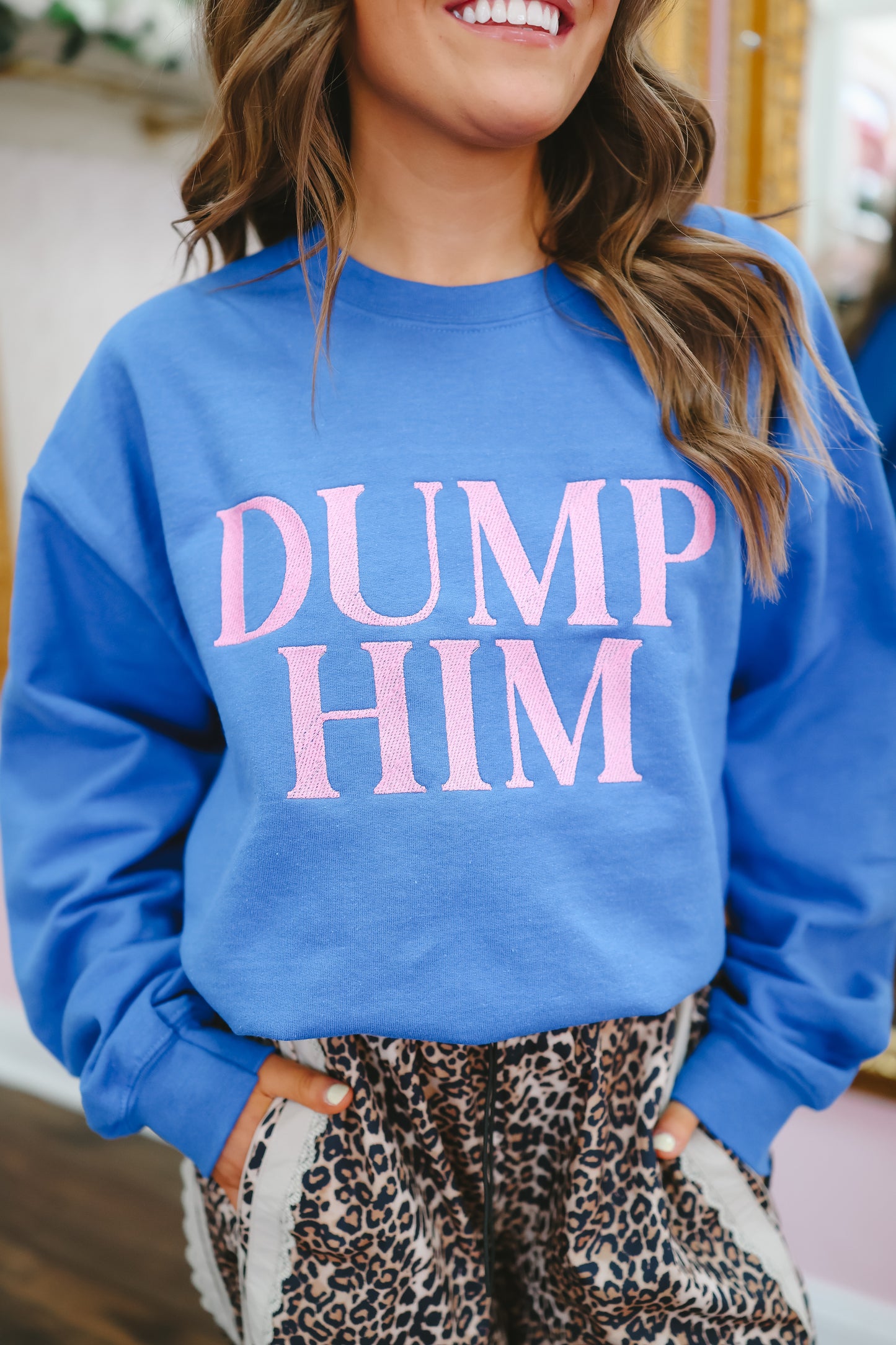CUSTOM ORDER: Dump Him Sweatshirt - Blue