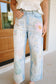 Blossom Darling Patchwork Denim Pants - Light Wash