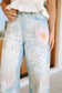 Blossom Darling Patchwork Denim Pants - Light Wash