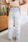 Blossom Darling Patchwork Denim Pants - Light Wash