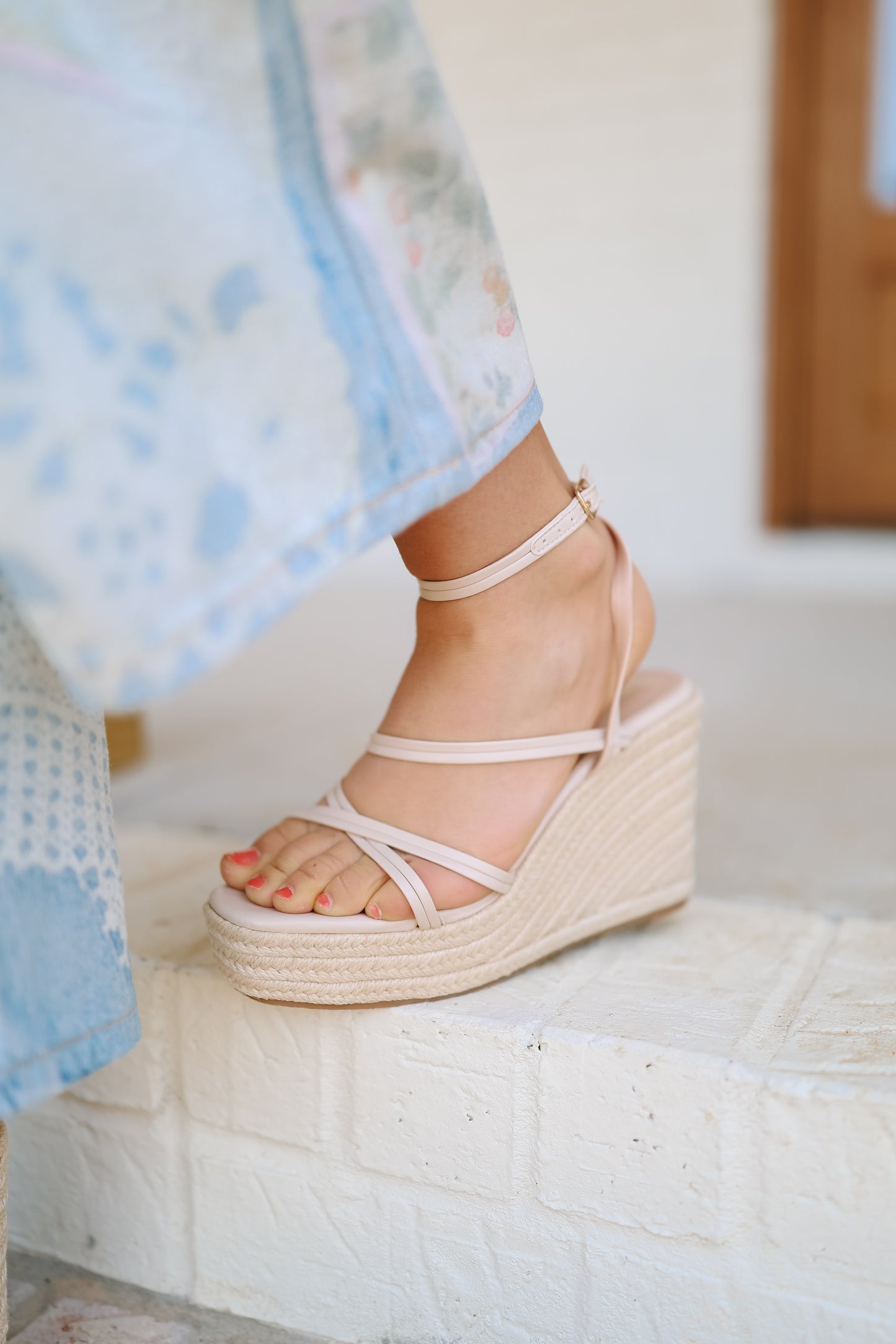 Joellen Espadrille Wedges - Beige