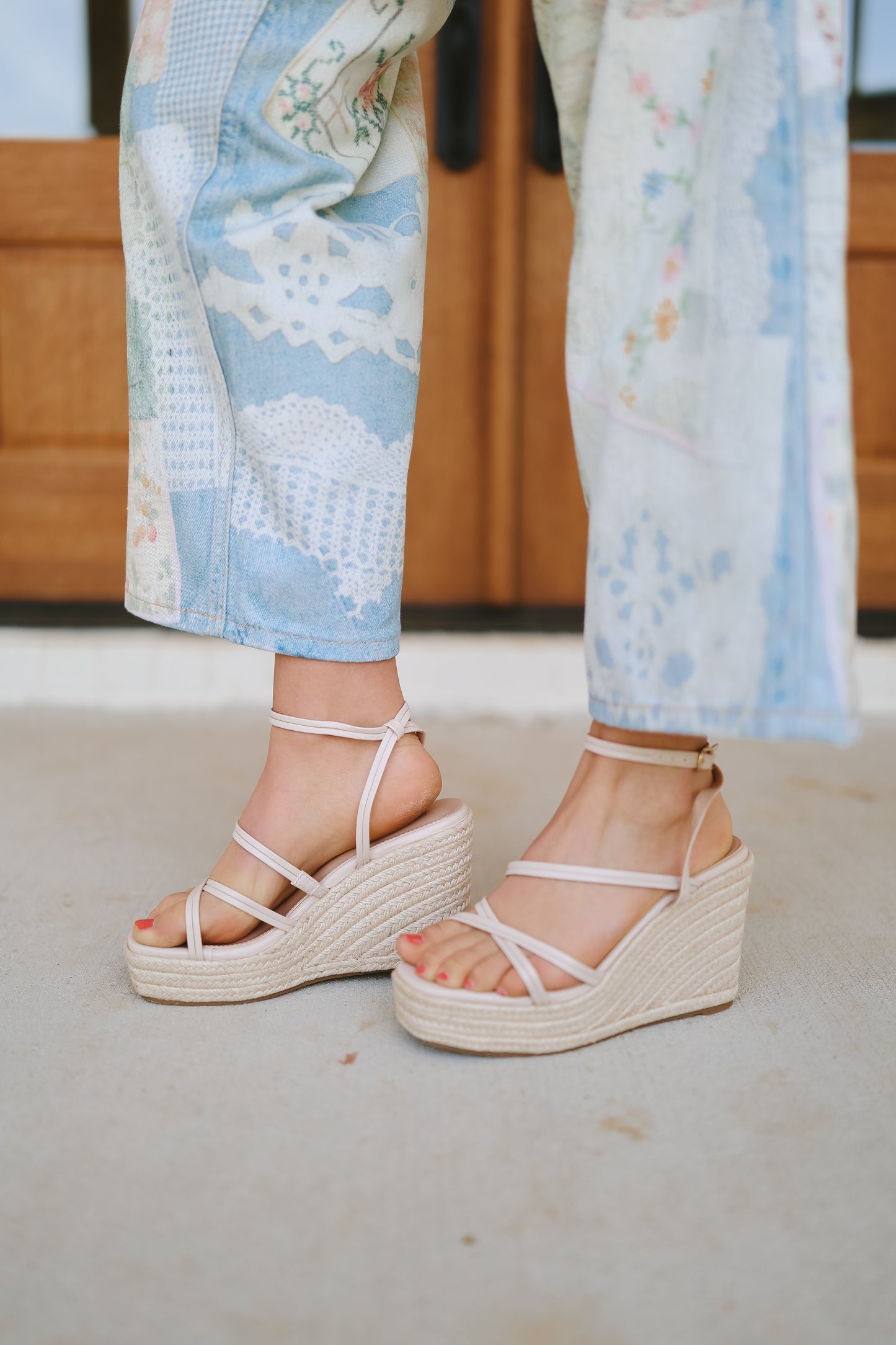 Joellen Espadrille Wedges - Beige