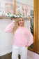 Marcie Ribbed Hem Oversized Sweater - Light Pink