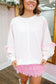 Alisha Ditsy Floral Eyelet Lace Pullover - Light Pink