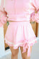 Emilee Lace Ribbon Skort Set - Lt. Pink