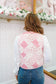 Elaine Quilted Floral Heart Pocket Vest - Cream/Pink