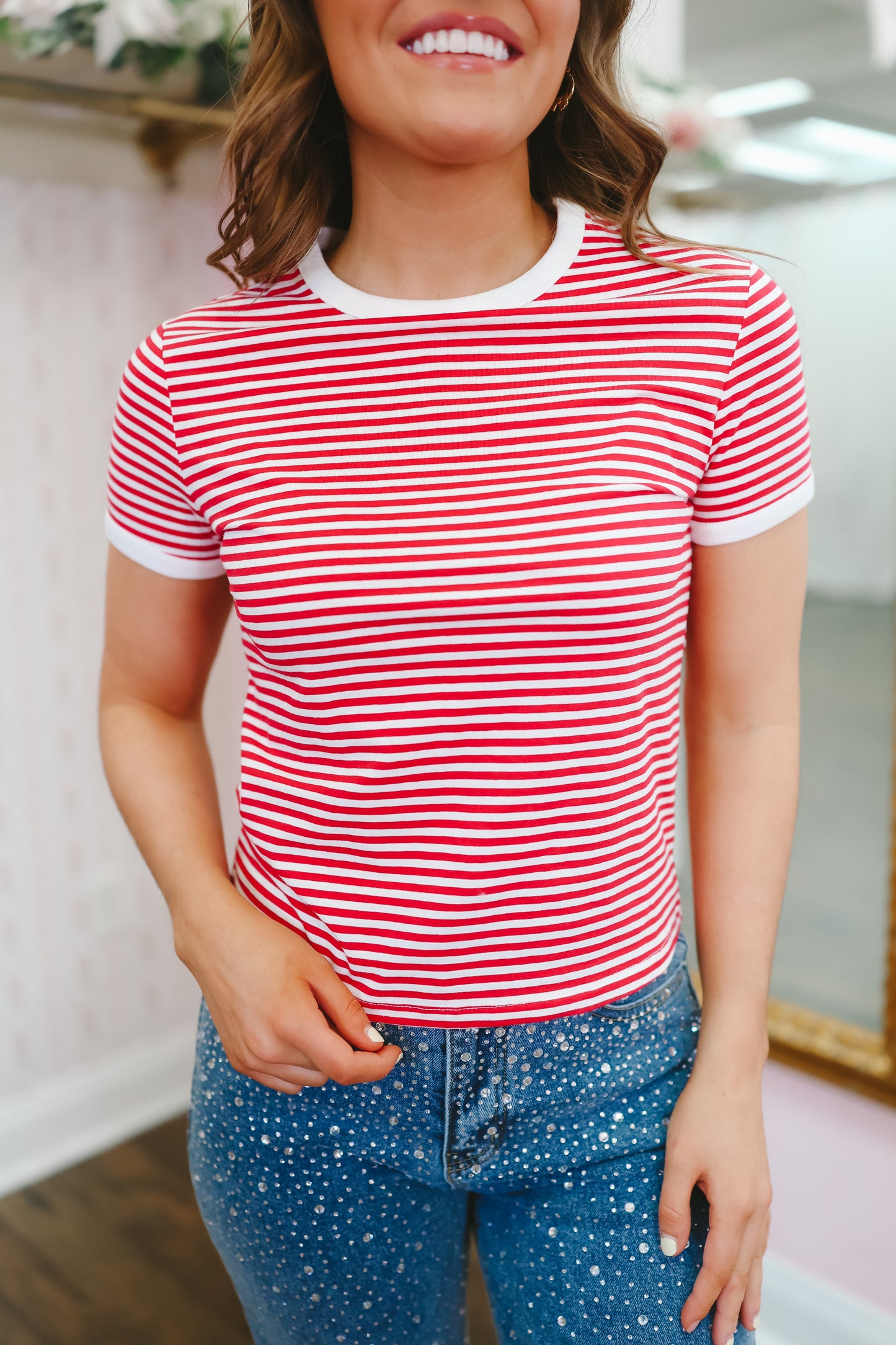 Layla Striped Top - Red