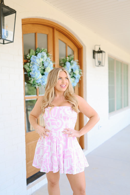 Kiki Back Tie Tube Romper - Pastel Pink