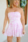 Kiki Back Tie Tube Romper - Pastel Pink