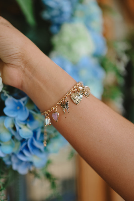 Melora Heart Charm Bracelet - Gold